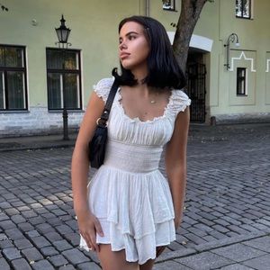 Princess Polly White Romper Dress Love Galore Petite NWT Size 2